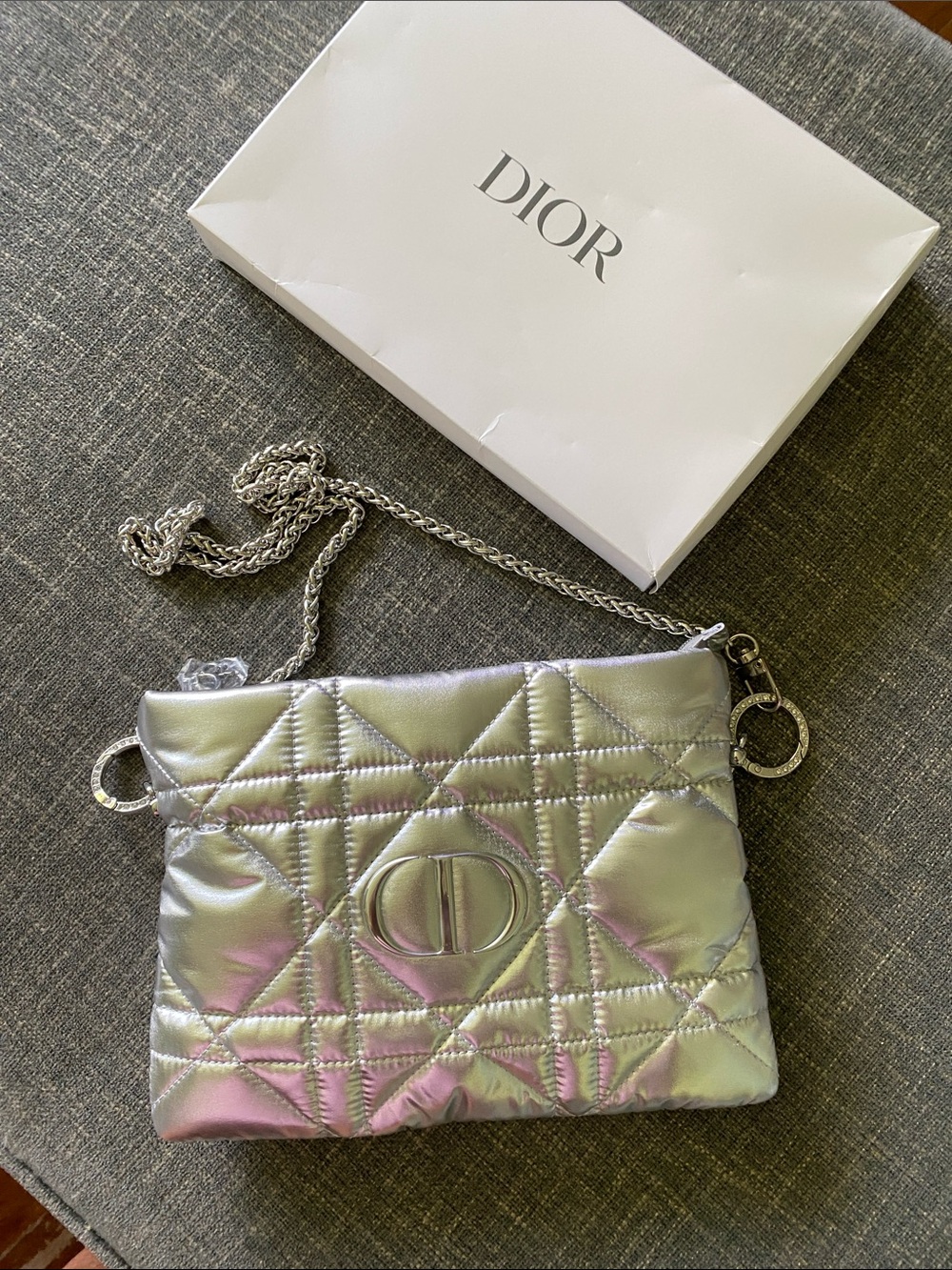 Dior Silver Limited Edition Quilted Pouch - Picture 7 of 11